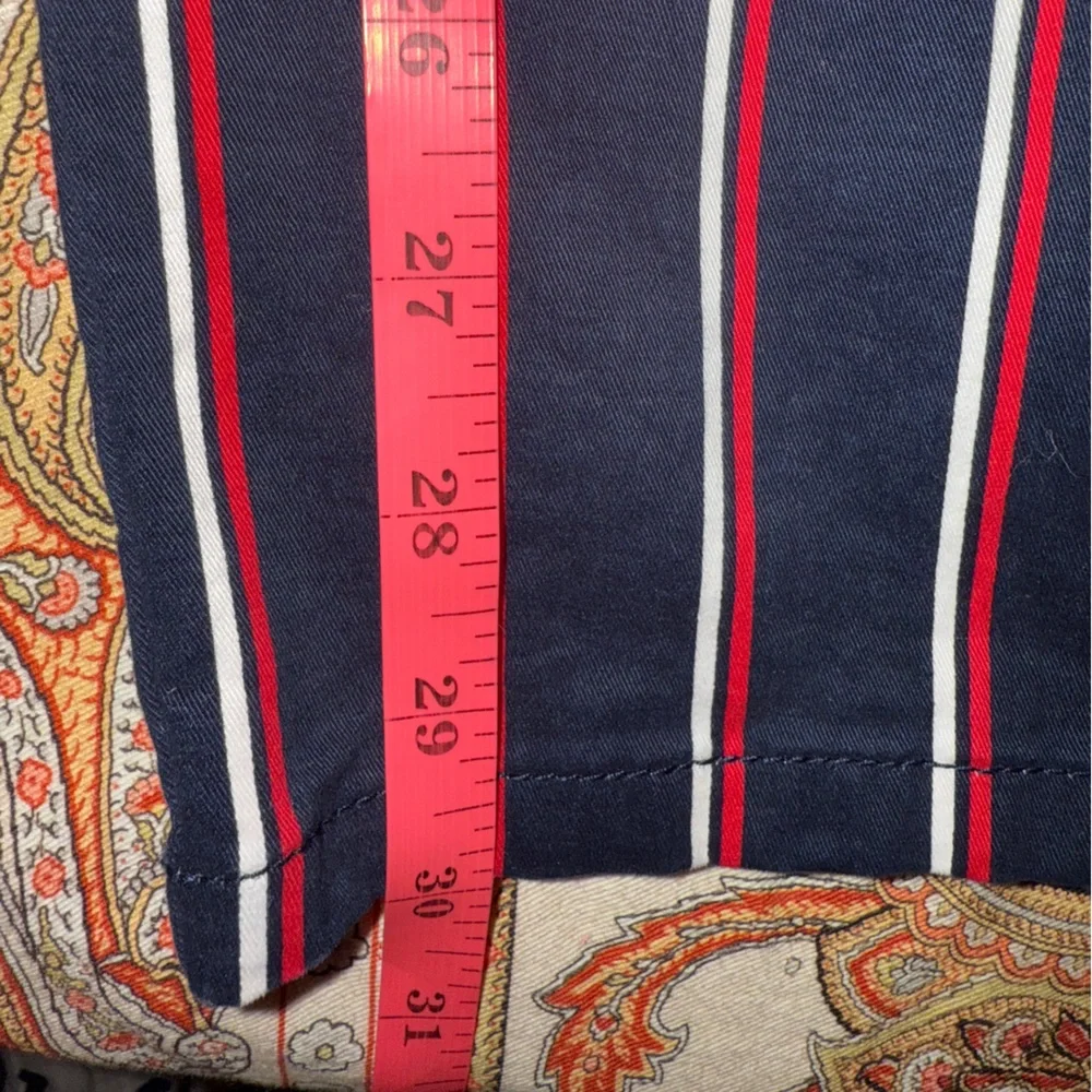 Tommy Hilfiger Striped Pants Women’s Size 10 Navy Red Cotton Stretch Trousers